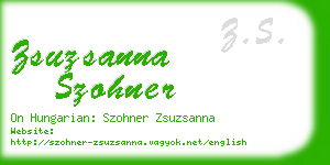 zsuzsanna szohner business card